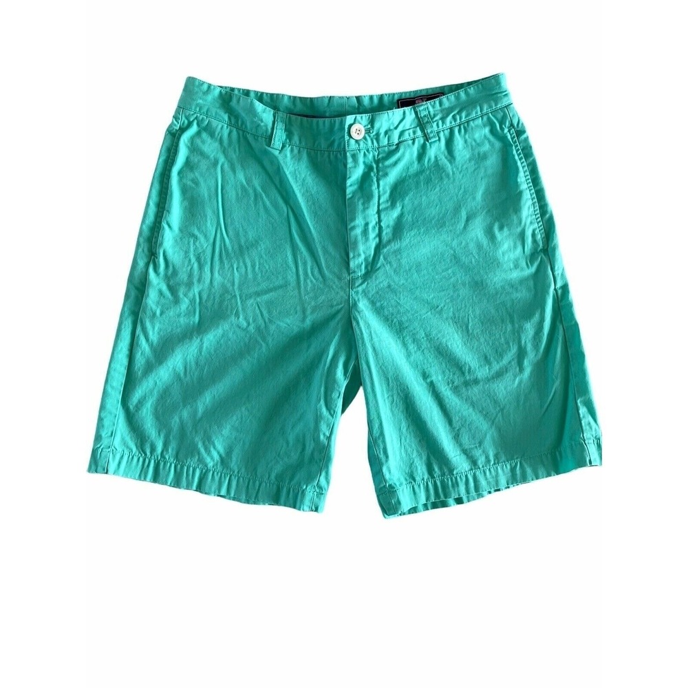 Vineyard Vines Club Shorts 9" Mens‎ 33 Green Excellent Cotton Twill 1H0213